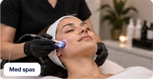 Customer receiving a med spa facial treatment