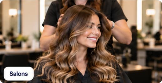 Salon customer after a hair styling appointment